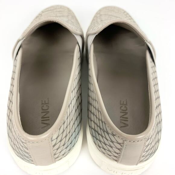 Vince Blair Snake Embossed Leather Sneakers Dual Elastic Gore Slip On Size 7 - Picture 8 of 11